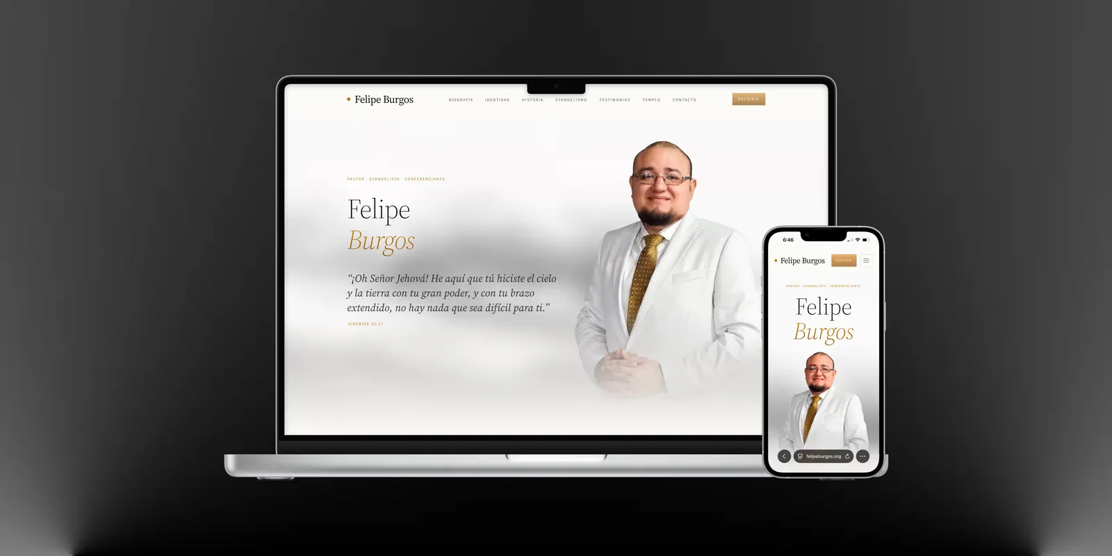 Felipe Burgos — Sitio ministerial para un pastor y evangelista: biografía, trayectoria, testimonios y contacto para invitaciones, en un tono editorial y sereno.